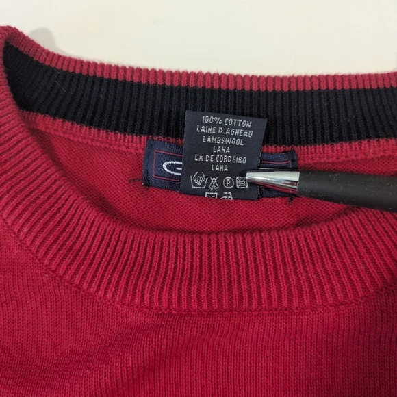 GANT Vintage 100% Cotton Knit Sweater Red Made in Hong Kong XXL- Fits Modern XL - Picture 6 of 14